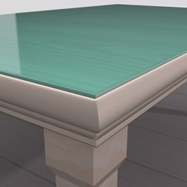 Piano in vetro verde per tavolo