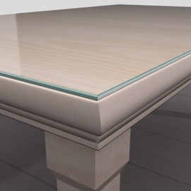 Lastra in vetro trasparente per protezione tavolo su dimensioni
