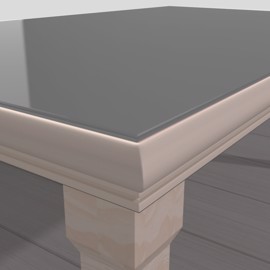 Piano in vetro grigio metallizzato per tavolo