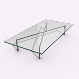 Piano del tavolo in vetro temperato trasparente